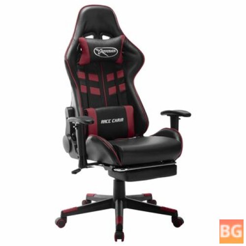 Gaming Chair with Footrest - Artificial Leather Black and Wine Red