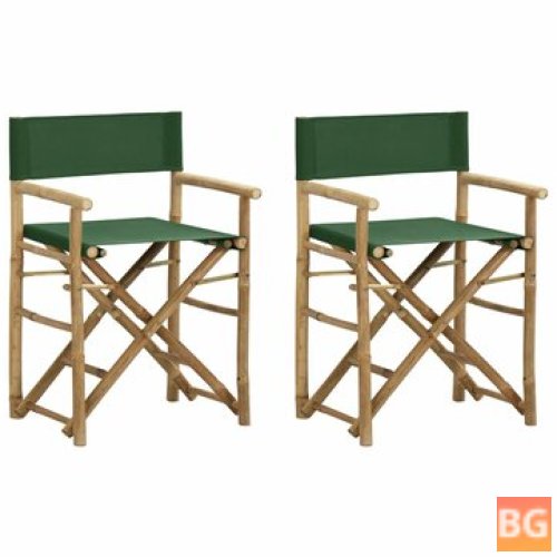 Green Bamboo and Fabric Folding Chair