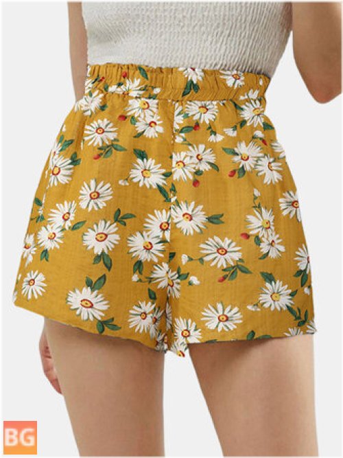 Women's Shorts with Daisy Print