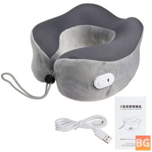 3.7W Electric Travel Neck Massage Pillow - Portable Cervical Neck Head Support