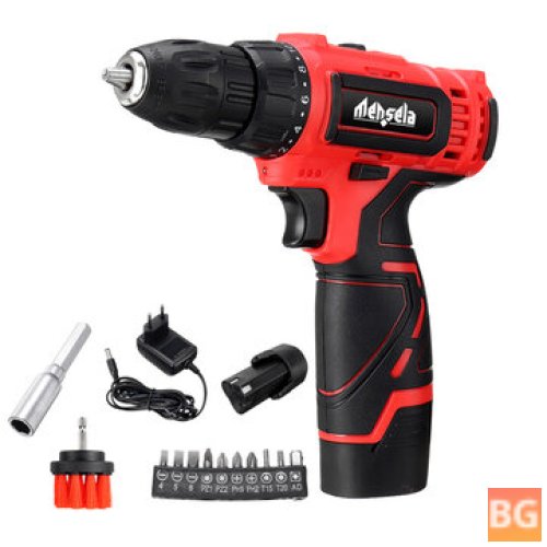 Mensela ED-LS1 12V MAX Cordless Drill Driver - Double Speed - Power Drills with LED Lighting