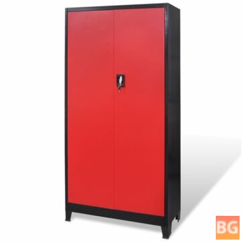 Tool Cabinet with Box 90x40x180 cm steel black