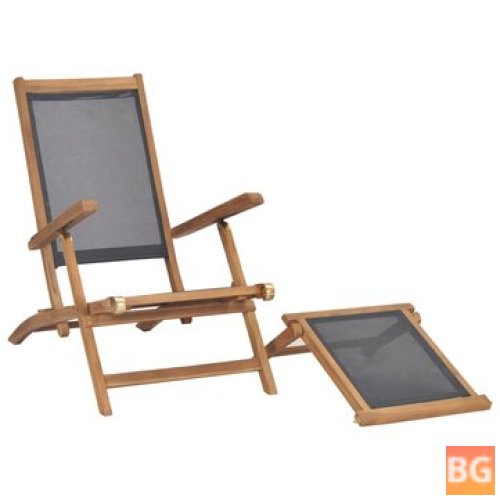 Deck Chair with Footrest Wood
