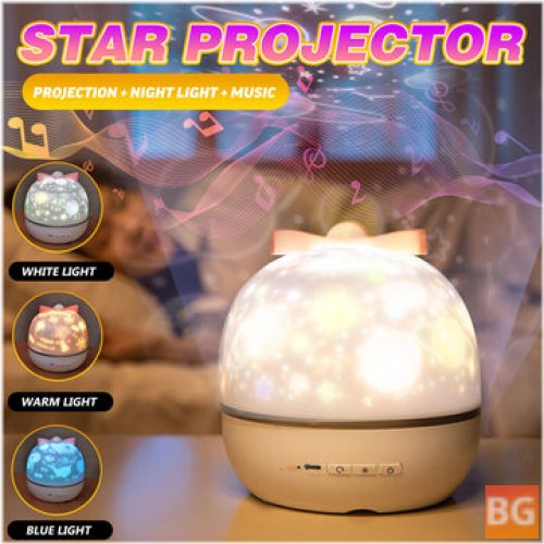 USB LED Star Projection Lamp - Music Colorful Night Light