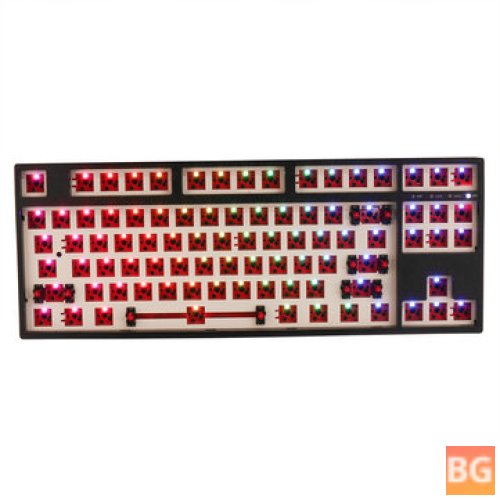Fecker F87T 87 Keys Customized Keyboard - 2.4G Blue/Gray Backlit Frosted ABS Case