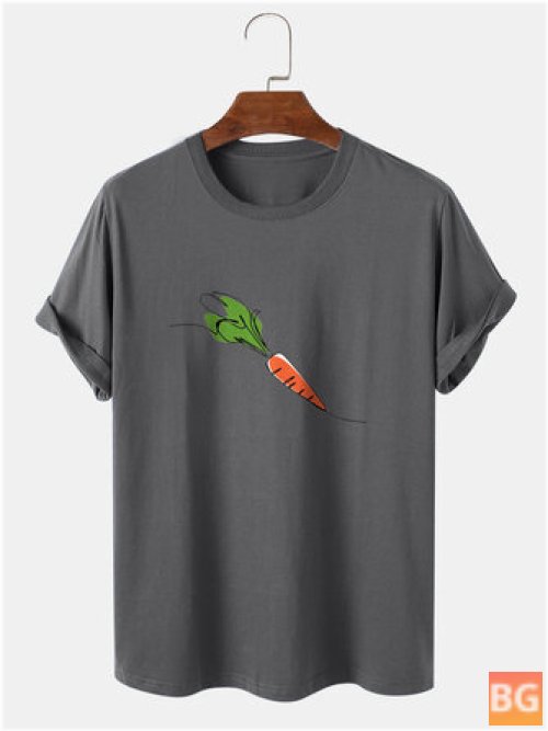 T-Shirt with Cartoon Carrot Design
