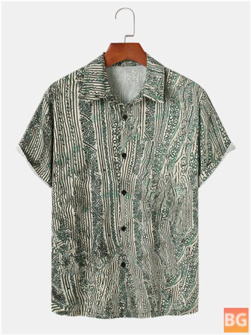 Ethnic Print Hawaiian Shirts for Men
