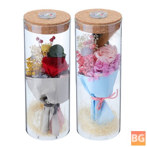 Lamp with Remote Control - Bloom LED Rose Bottle Lamp