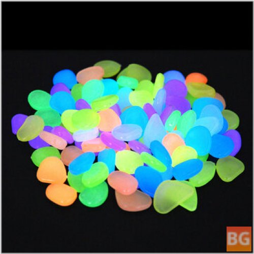 Luminous Garden Pebbles - 100pcs Glow Stones for Outdoor Decor