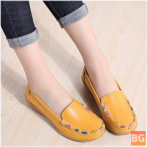 Women's Loafers with a Colored Stripes Design