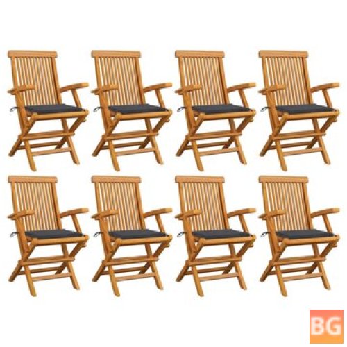 8-Piece Solid Teak Wood Garden Chairs