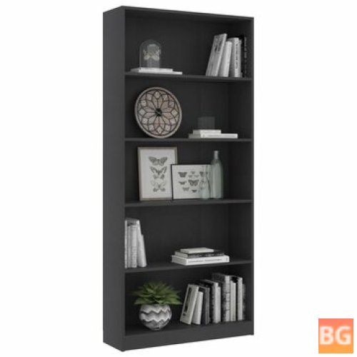 Gray 31.5"x9.4"x68.9" Chipboard Book Cabinet