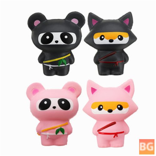 Jumbo Squishy Ninja Cat Fox Panda Toy - Gift for Kids