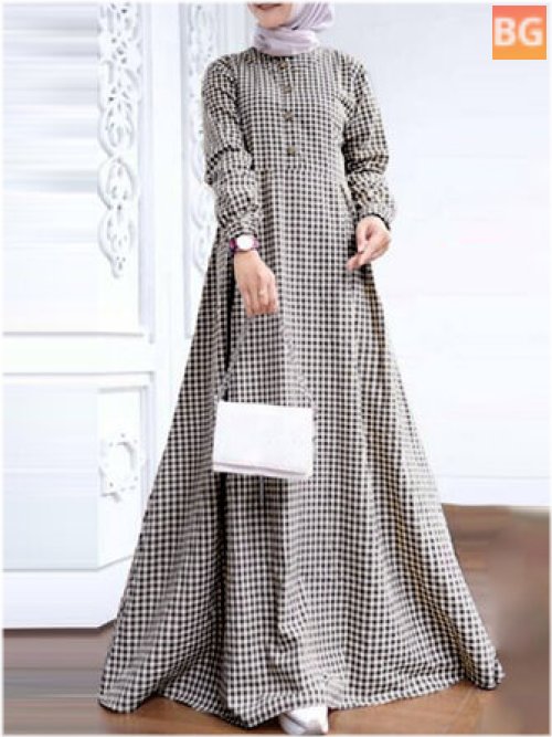 Womens Cotton Short Sleeve Cotton Swing Dress - Big Maxi