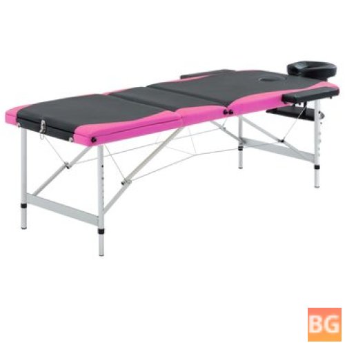 Table Folding Table with 3 Zones - Black and Pink
