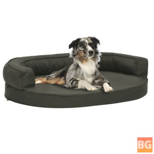 Dog Bed - Ergonomic Linen Look - 90x42 cm Dark Gray