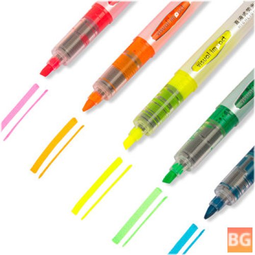 Deli Highlighter Set - 5 Fluorescent Pens for Office and School Use