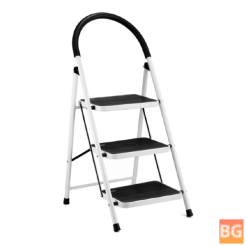 Step Stool with Rubber Rails for Home, Kitchen, and Office