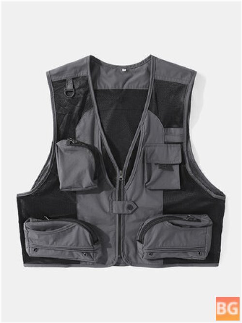 Fishing Vest with Mesh Pocket - Multi-function