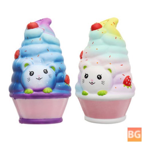 LeiLei Cat Ice Cream Squishy 12CM Slow Rising with Packaging Collection Soft Toy