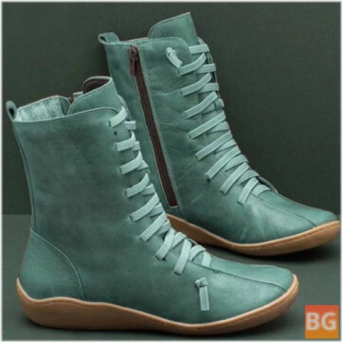 Boots for Women - Pure Color Leather