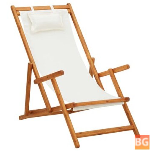 Beach Chair with Wood and Fabric Fabric