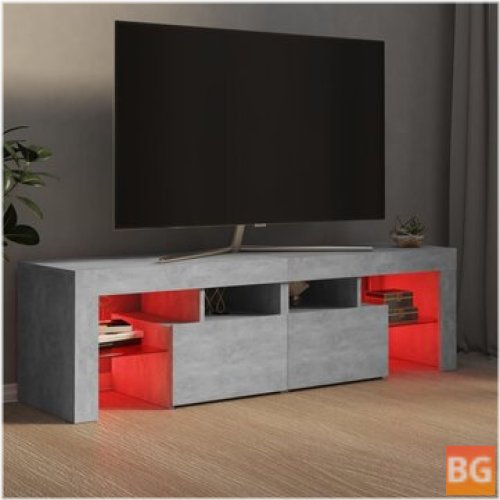 TV Cabinet with LED Lights - Gray 55.1