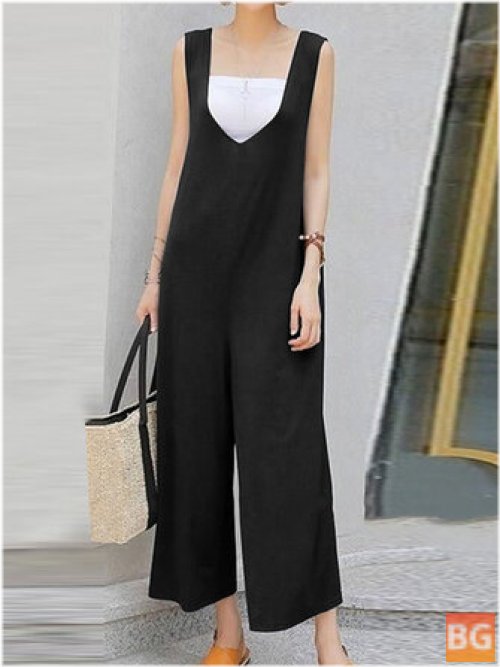 Jumpsuit Solid Backless