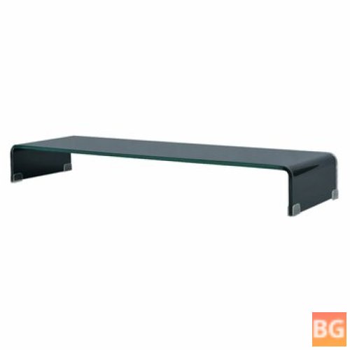 TV Stand with Monitor Riser - Black