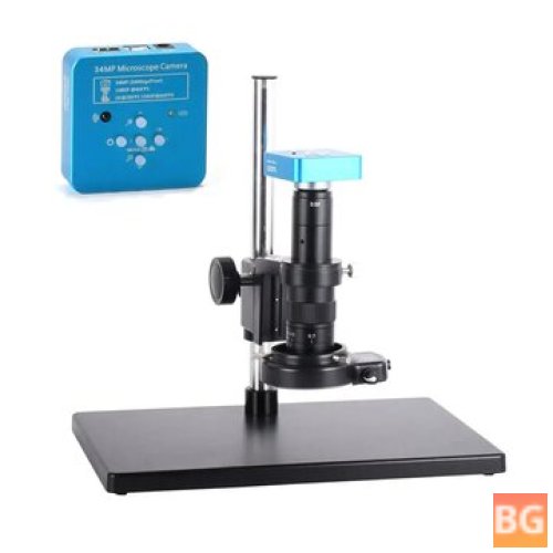 34MP Industrial Soldering Microscope with HDMI/USB Outputs and LED Light