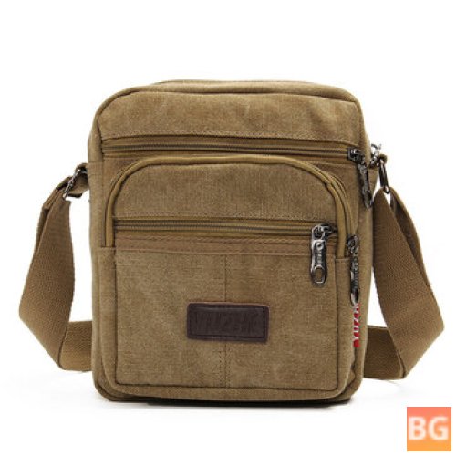 Canvas Shoulderbags - Multi-Pocket - Crossbody Bag