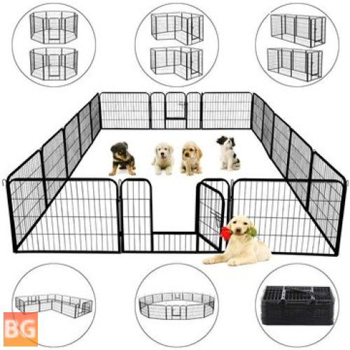 PawGiant Dog Exercise Playpen - 16 Panels, 32 Inch Height