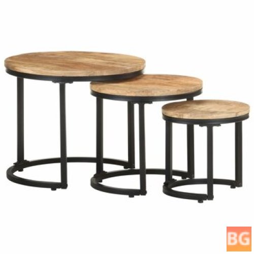Wooden Table with 3 Pieces - Mango