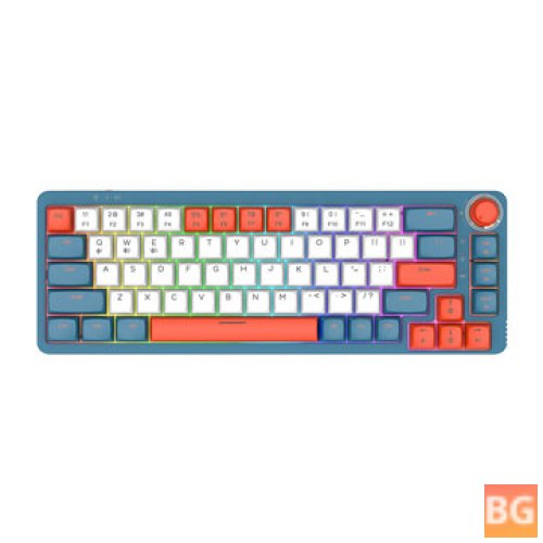 GAMAKAY LK67 Mechanical Keyboard - 67 Keys RGB Gateron Switch - Hot Swappable - 65% Programmable - Wired - Bluetooth 5.0 - 2.4GHz NKRO - PBT XDA Profile - Keycaps Gaming Keyboard with Rotate Button Custom Keyboard