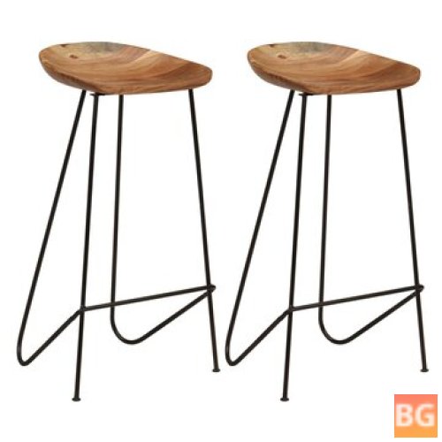 2-Piece Bar Stool with solid wood