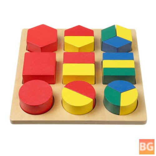 Wooden Geometric Blocks 3D Geometric Shapes Puzzle for Children - Developmental Toys