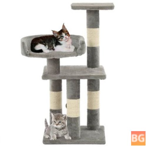 Cat Tree with Sisal Scratching Posts and Climbing Mat