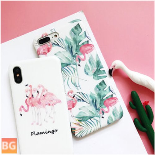 For iPhone X / 6 Plus Protective Case with Flamingo Pattern