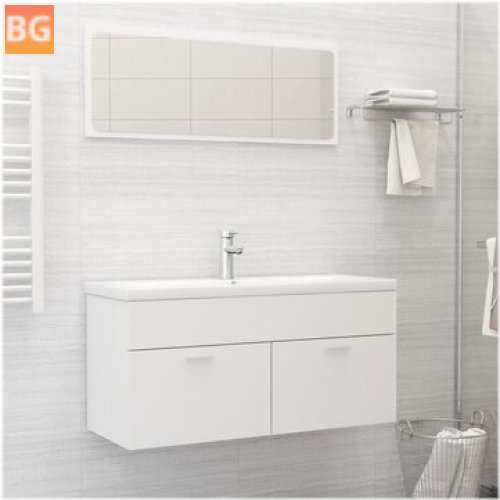 Bathroom Furniture Set - White - Chipboard