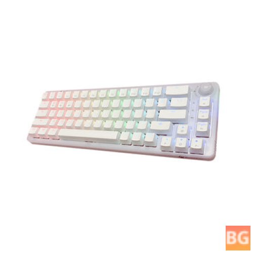 GAMAKAY LK67 Mechanical Keyboard - 67 Keys - Gamakay Customized Phenix/Crystal/Wasp Switch - Hot Swapable Triple Mode - Type-C Wired bluetooth 2.4G Wireless OEM Profile - Pudding Keycaps RGB Backlit Gaming Keyboard with Rotate Button Custom Keyboard