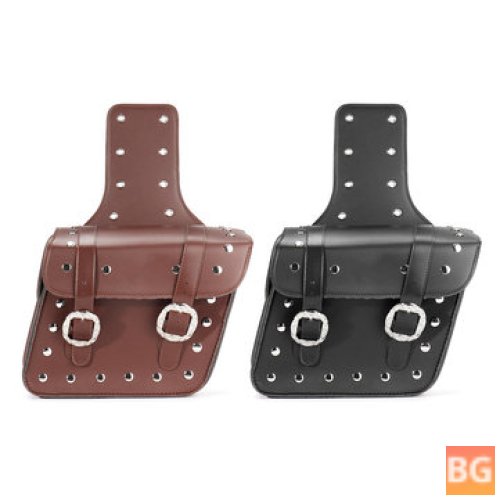Black/Brown Motorcycle Side Box Hanging Bag - With Kettle Bag
