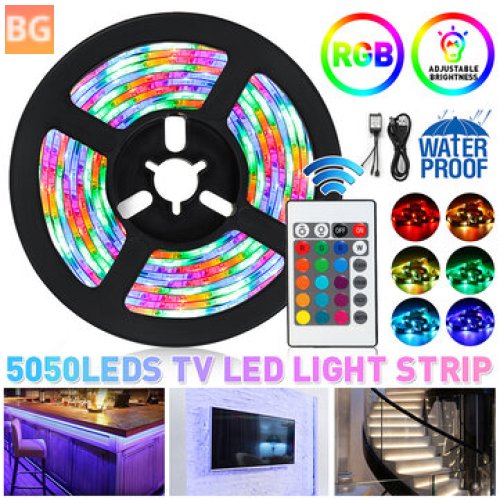 USB Strip Light with DC5V Power, 5050 RGB Color, Waterproof, TV Backlight