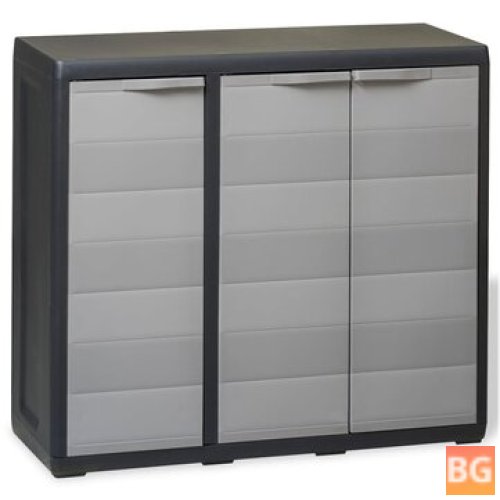 Garden Storage Cabinet in Black and Gray