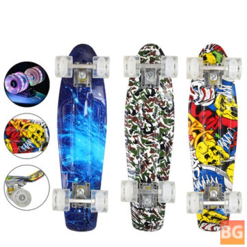 22" LED Flashing Skateboard for Youth and Beginners