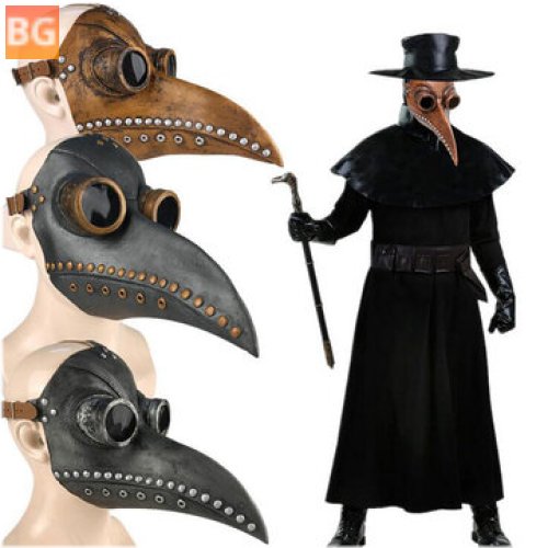 Halloween Medieval Steampunk Plague Doctor Bird Mask Adult Costume Props