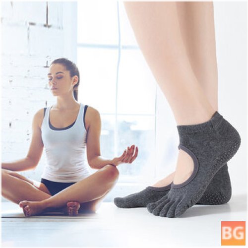 Women's Pure Cotton Breathable Yoga Socks with Absorbing Top