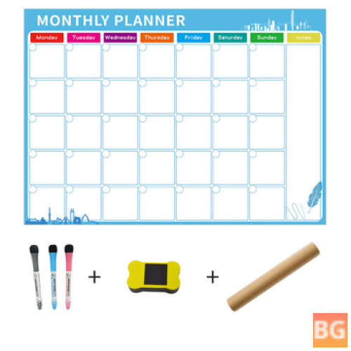Removable Magnetic Calendar Sticker Soft Whiteboard Set - Drawing Board