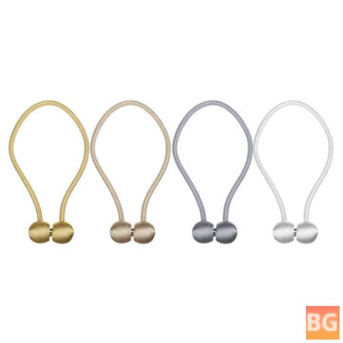2 Pack of Magnetic Ball Curtain Tiebacks - 4 Colors