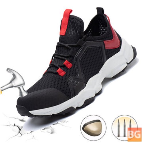 Steel Toe Safety Shoes - Mesh Breathable Ultralight Non-slip Sneakers Outdoor Jogging Walking Running Shoes