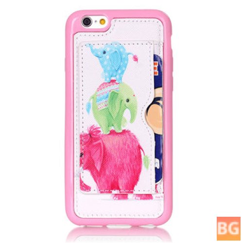 iPhone 6/6S Back Holder Case with Elephant Pattern